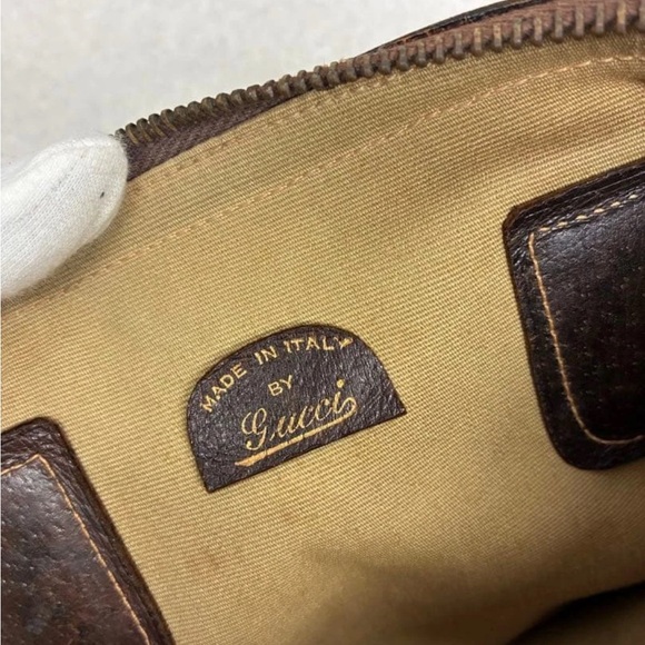 Gucci Brown and Tan Monogram Satchel - Picture 12 of 16